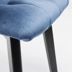Store Eetkamerstoel Black Moritz Fluweel Blauw Kasten|Stoelen
