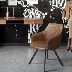 Hot Eetkamerstoel Coco Brown Stoelen|Tuinmeubelen