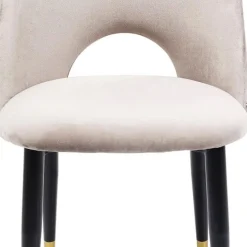 Clearance Eetkamerstoel Iris Fluweel Beige Kasten|Stoelen