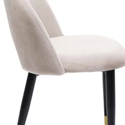 Clearance Eetkamerstoel Iris Fluweel Beige Kasten|Stoelen