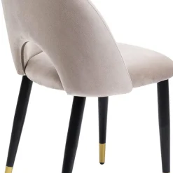 Clearance Eetkamerstoel Iris Fluweel Beige Kasten|Stoelen
