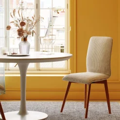 Sale Eetkamerstoel Lara Cord Creme Stoelen|Tuinmeubelen