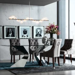 Cheap Eetkamerstoel Prince Fluweel Grijs Kasten|Stoelen