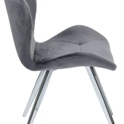 Hot Eetkamerstoel Viva Grijs Chroom Stoelen|Tuinmeubelen