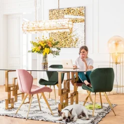 Clearance Eetkamerstoel Viva Roze Kasten|Stoelen