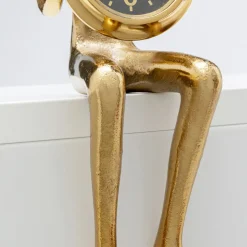 Best Sale Eettafel Clock Sitting Man Gold 8x27cm Woondecoratie|Kasten