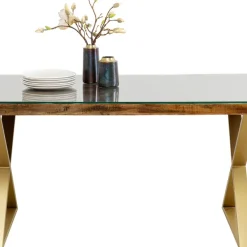 Clearance Eettafel Conley Cross Brass 180x90cm Kasten|Tafels