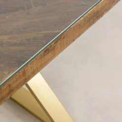 Clearance Eettafel Conley Cross Brass 180x90cm Kasten|Tafels