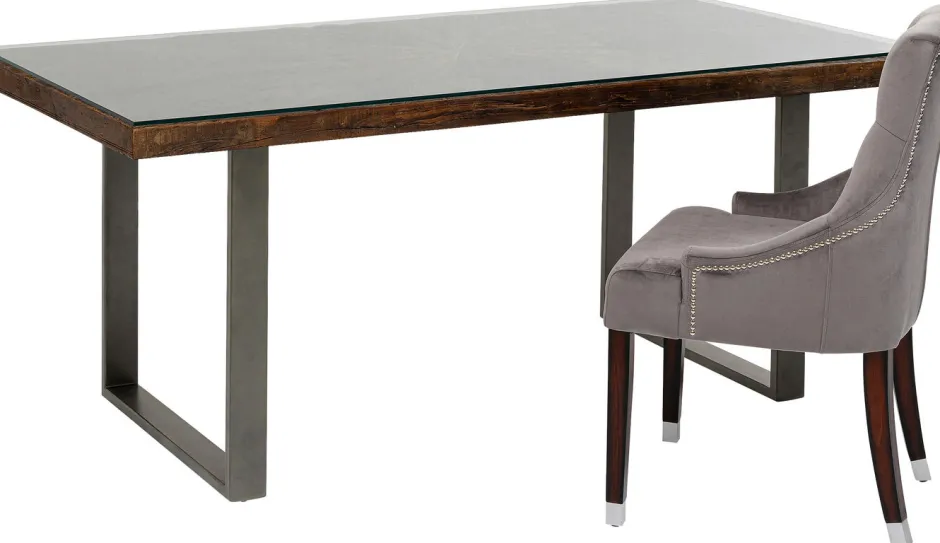 Cheap Eettafel Conley Ruwstaal 180x90cm Kasten|Tafels