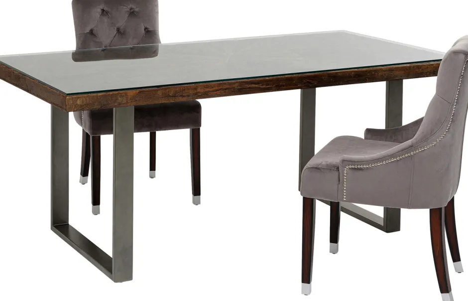 Cheap Eettafel Conley Ruwstaal 180x90cm Kasten|Tafels