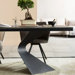 Outlet Eettafel Gloria Black Ceramic Black 200x100cm Kasten|Tafels