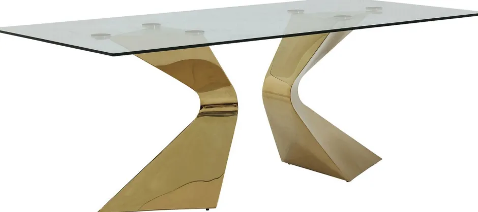 Online Eettafel Gloria Goud 200x100cm Kasten|Tafels