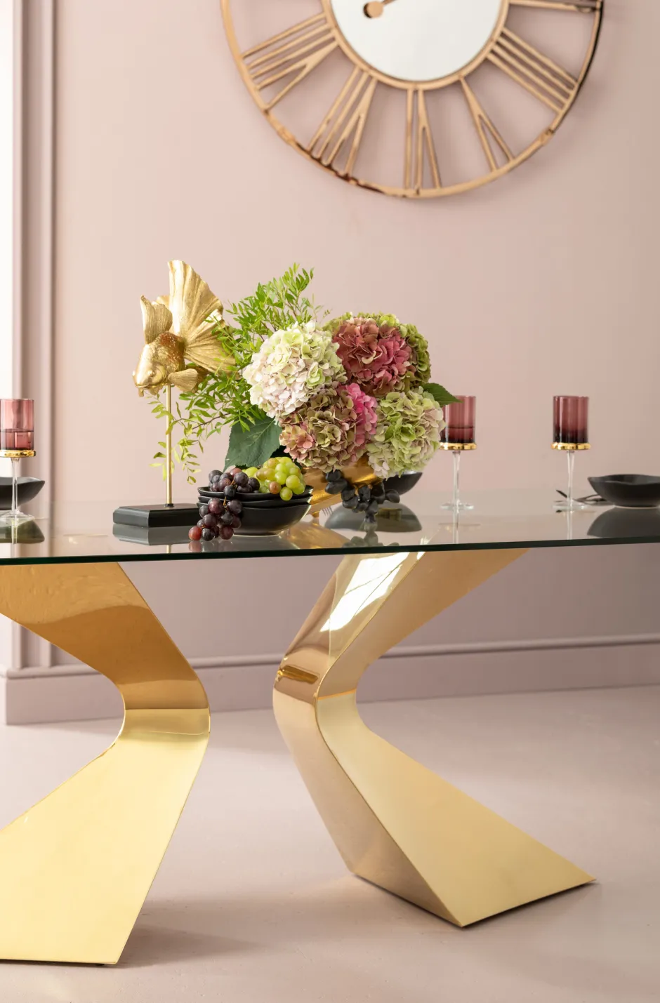 Online Eettafel Gloria Goud 200x100cm Kasten|Tafels