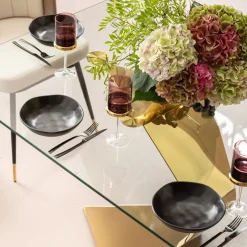 Online Eettafel Gloria Goud 200x100cm Kasten|Tafels