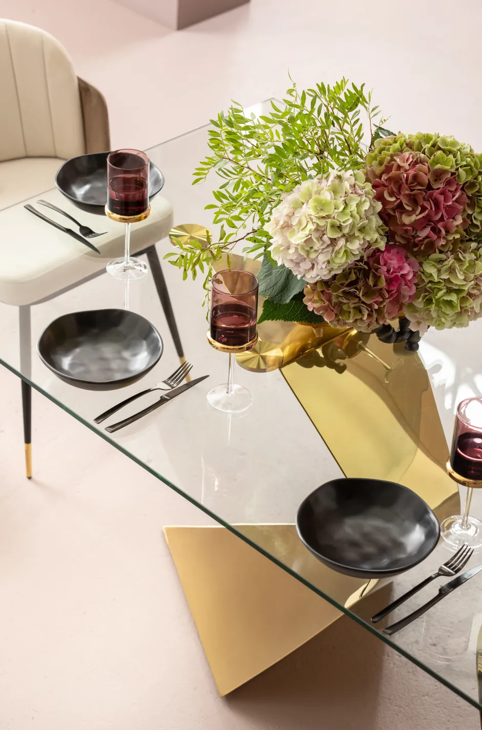 Online Eettafel Gloria Goud 200x100cm Kasten|Tafels