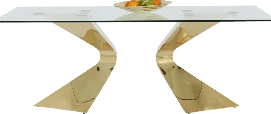 Online Eettafel Gloria Goud 200x100cm Kasten|Tafels