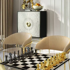 Online Eettafel Gloria Goud 200x100cm Kasten|Tafels