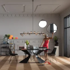 Store Eettafel Gloria Zwart 200x100cm Kasten|Tafels