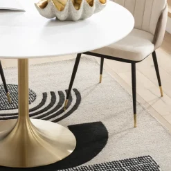 Store Eettafel Invitation Set Wit Messing Ø90cm Kasten|Tafels