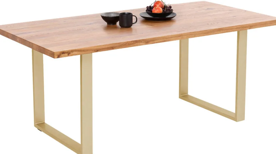 Shop Eettafel Jackie Oak Brass 160x80 Kasten|Tafels