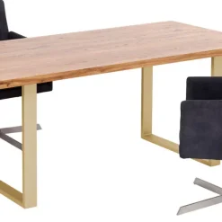 Shop Eettafel Jackie Oak Brass 160x80 Kasten|Tafels