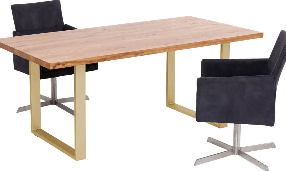 Shop Eettafel Jackie Oak Brass 160x80 Kasten|Tafels
