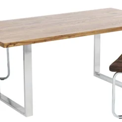 Clearance Eettafel Jackie Oak Chrome 160x80 Kasten|Tafels