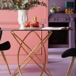 Best Sale Eettafel Molekular Goud Ø120cm Kasten|Tafels