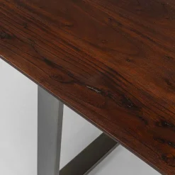 Clearance Eettafel Symphony Donker Ruwstaal 180x90cm Kasten|Tafels