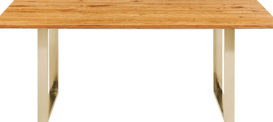 Clearance Eettafel Symphony Eiken Messing 160x80cm Kasten|Tafels
