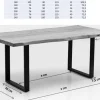 Store Eettafel Symphony Eiken Ruwstaal 200x100cm Kasten|Tafels