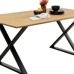 Outlet Eettafel Symphony Oak Cross Black 180x90cm Kasten|Tafels