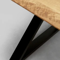Outlet Eettafel Symphony Oak Cross Black 180x90cm Kasten|Tafels