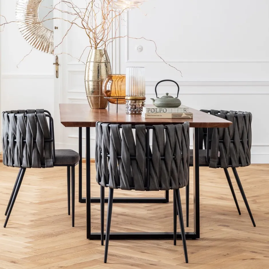 Best Eettafel Symphony Zwart 200x100cm Kasten|Tafels