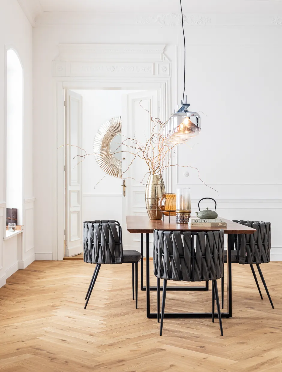 Best Eettafel Symphony Zwart 200x100cm Kasten|Tafels