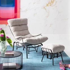 Flash Sale Fauteuil + Hocker Vienna Swing Beige Kasten|Fauteuils