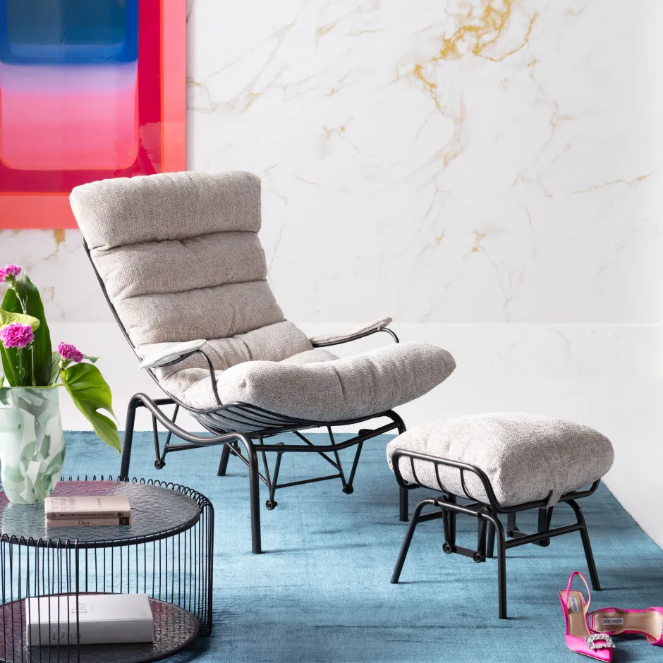 Flash Sale Fauteuil + Hocker Vienna Swing Beige Kasten|Fauteuils