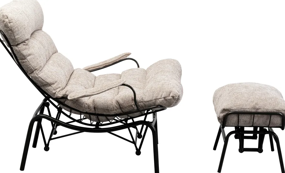 Flash Sale Fauteuil + Hocker Vienna Swing Beige Kasten|Fauteuils