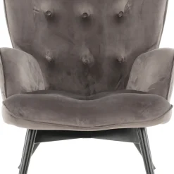 Best Fauteuil Black Vicky Fluweel Grijs Kasten|Fauteuils