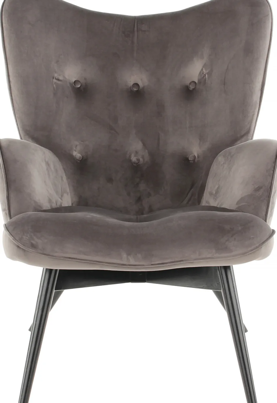 Best Fauteuil Black Vicky Fluweel Grijs Kasten|Fauteuils