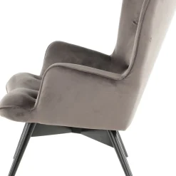 Best Fauteuil Black Vicky Fluweel Grijs Kasten|Fauteuils