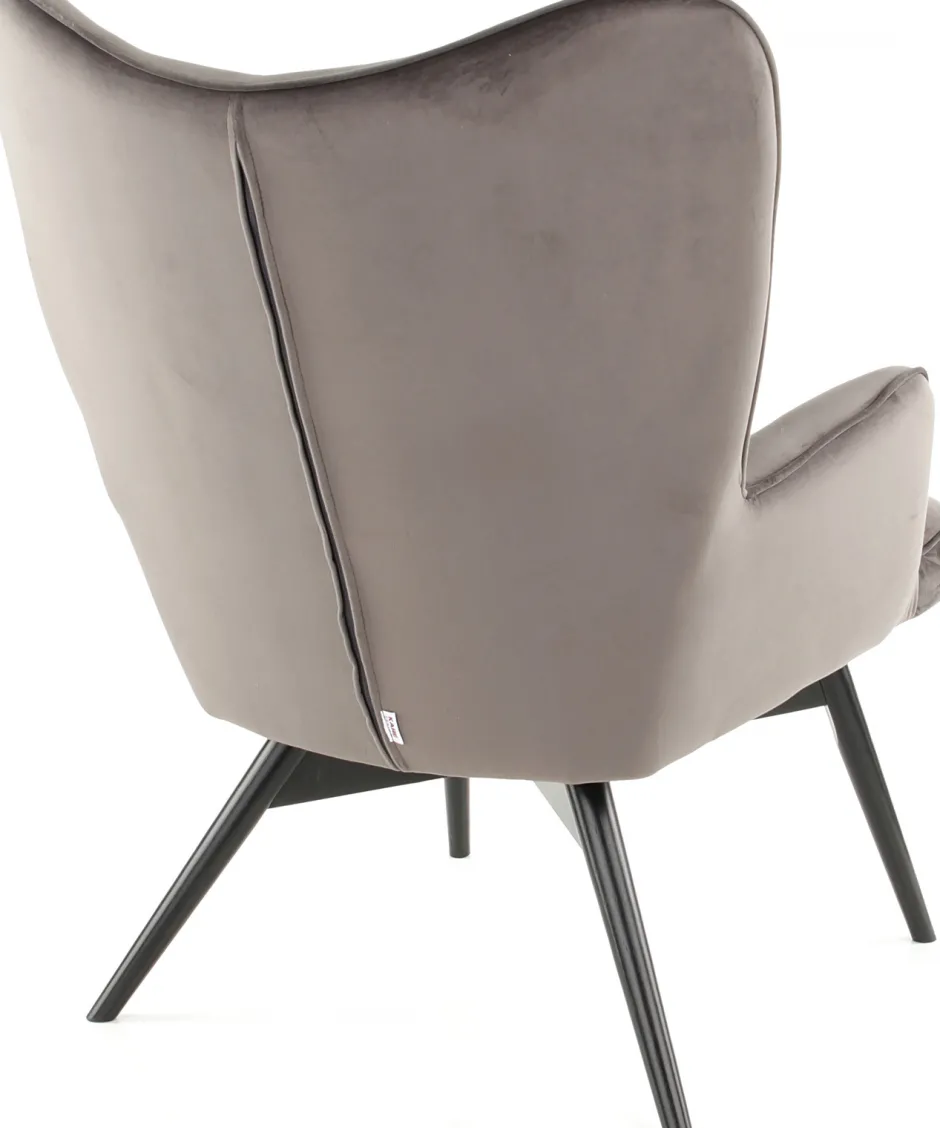 Best Fauteuil Black Vicky Fluweel Grijs Kasten|Fauteuils