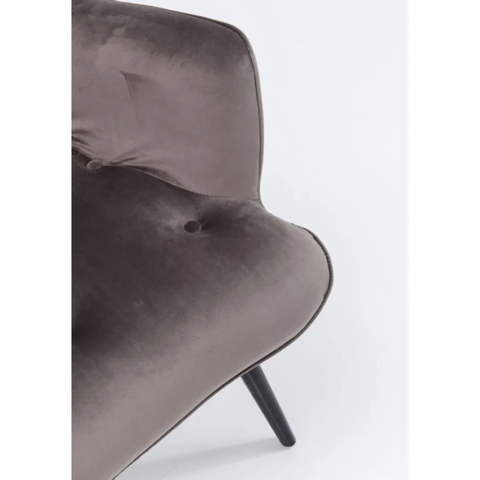 Best Fauteuil Black Vicky Fluweel Grijs Kasten|Fauteuils