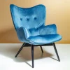 Online Fauteuil Black Vicky Fluweel Petrol-Blauw Kasten|Tuinmeubelen