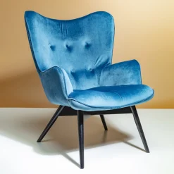 Online Fauteuil Black Vicky Fluweel Petrol-Blauw Kasten|Tuinmeubelen