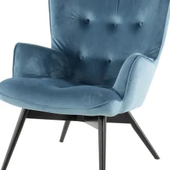 Online Fauteuil Black Vicky Fluweel Petrol-Blauw Kasten|Tuinmeubelen