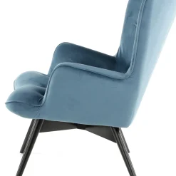 Online Fauteuil Black Vicky Fluweel Petrol-Blauw Kasten|Tuinmeubelen