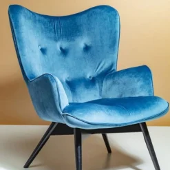Online Fauteuil Black Vicky Fluweel Petrol-Blauw Kasten|Tuinmeubelen
