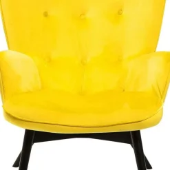 Cheap Fauteuil Black Vicky Fluweel Geel Kasten|Fauteuils