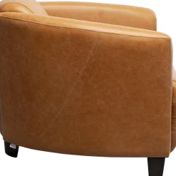 Best Fauteuil Cigar Lounge Smart Leather Light Brown Fauteuils